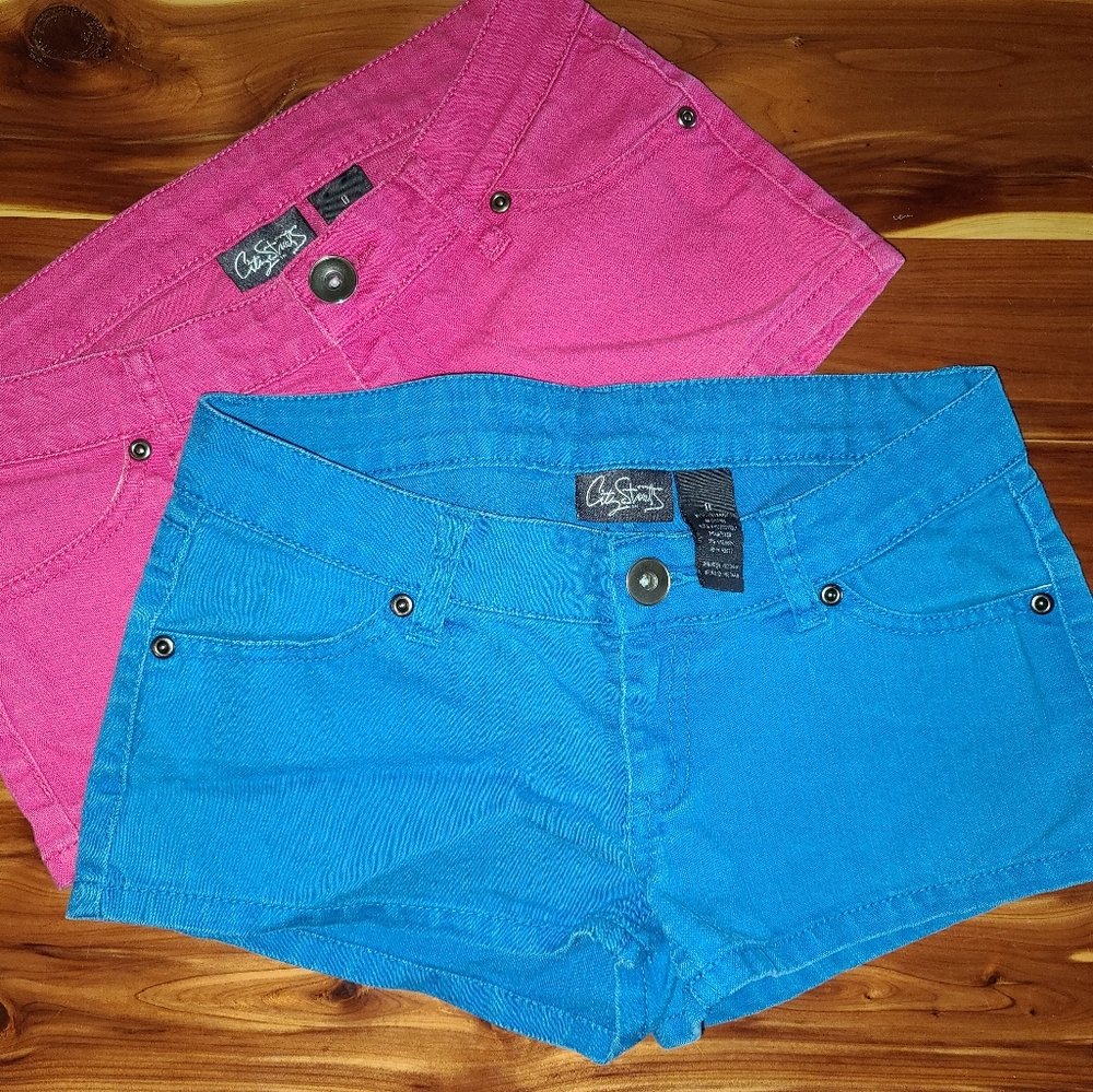 Pink and blue shorts